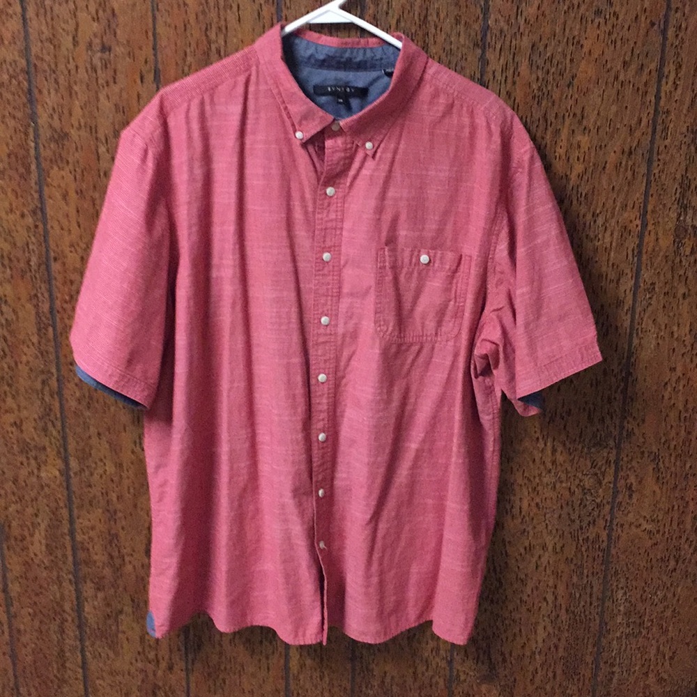 Red button down casual shirt sleeve shirt